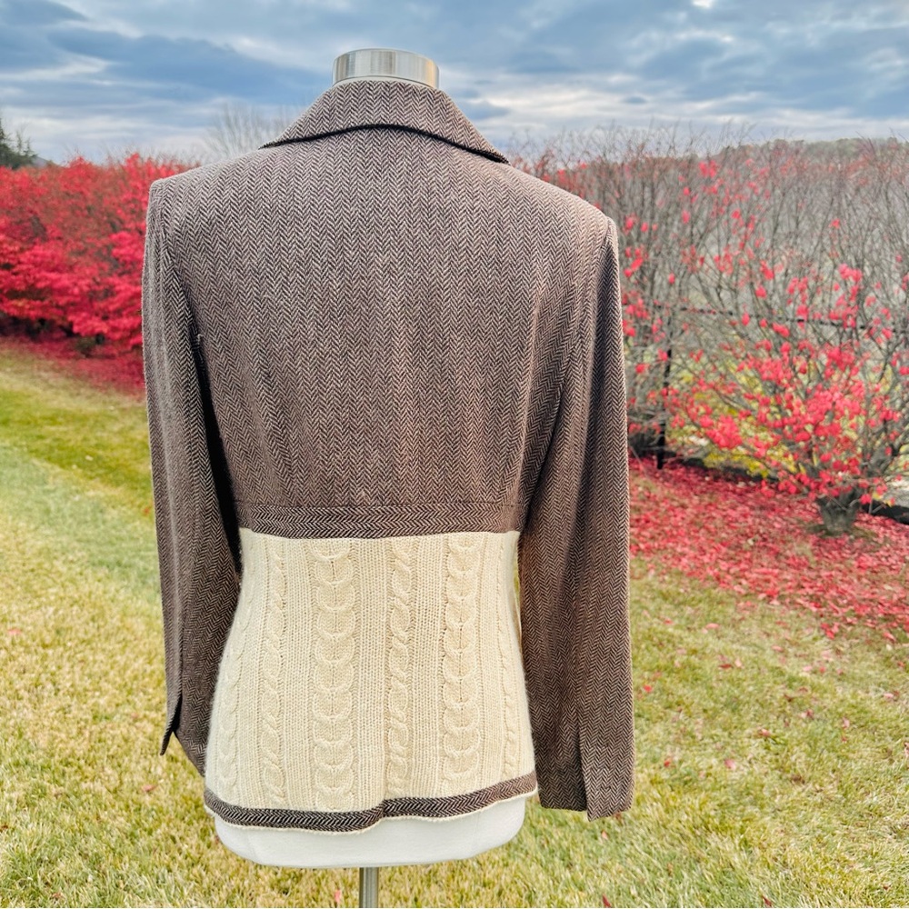 Boston Proper Women’s Size 12
Brown & Beige Tweed Wool/ Rayon Sweater Blazer - Picture 11 of 16